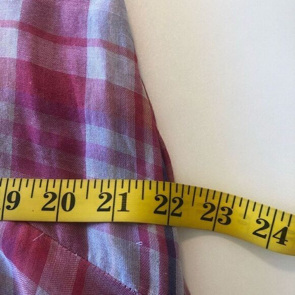 Maeve Anthropologie Pippa Pink Plaid Coastal Grandma, Cottagecore Swing Dress XS - Picture 11 of 12